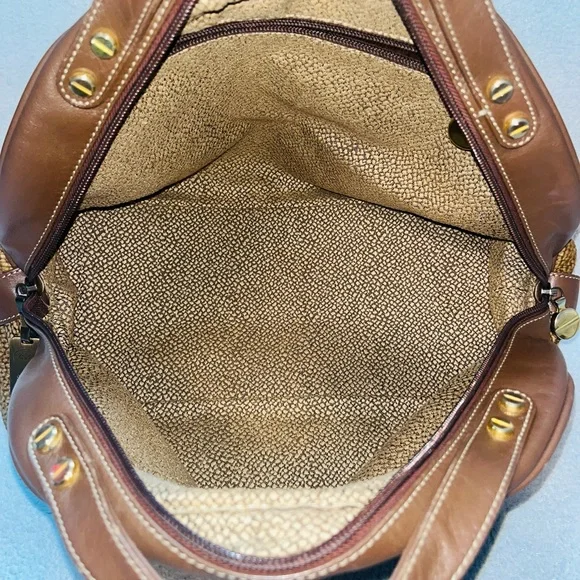 Borbonese Redwall Quail Suede Large Handbag - Picture 4 of 12